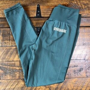 GymShark Women Athletic Leggings Medium Hunter Green Workout Training Seamless